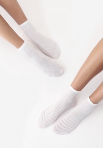 Носки Oroblu 2 пары twins harmonic sneaker socks white